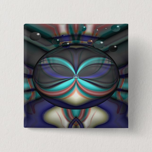 Space Cadet 2 Inch Square Button (Front)