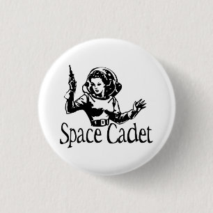 Space Cadet Black & White 1 Inch Round Button