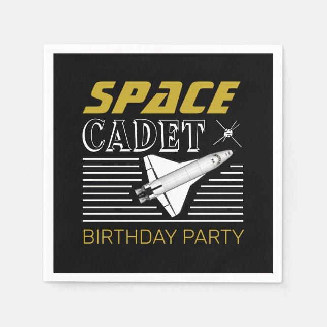 Space Cadet, Spacecraft, Birthday Napkin (Front)