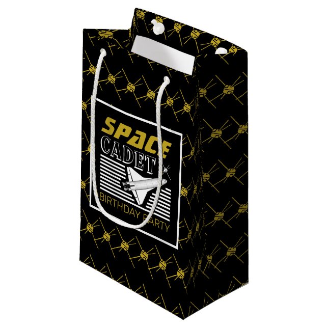 Space Cadet, Spacecraft, Birthday Small Gift Bag (Front Angled)