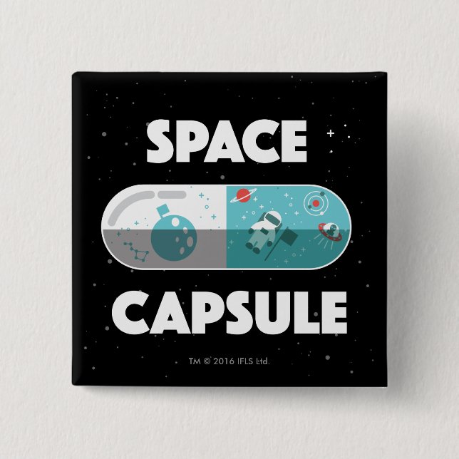 Space Capsule 2 Inch Square Button (Front)