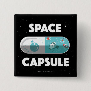 Space Capsule 2 Inch Square Button