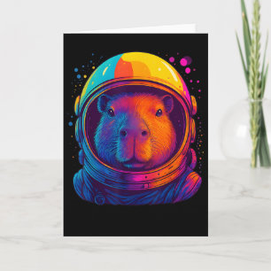 Space Capybara Colourful Astronaut Space Capy Men Card