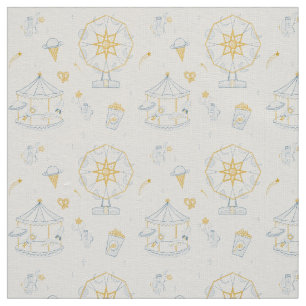 Space Carnival Baby Boy Nursery Decor Fabric