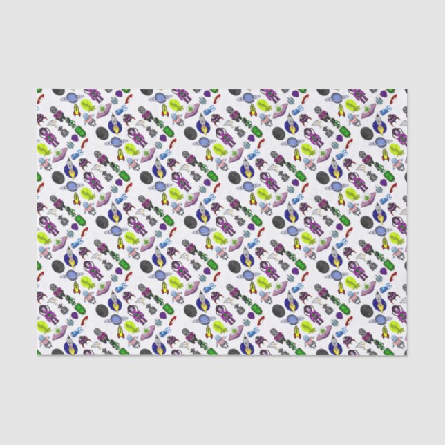 Space Cartoon Tissue Paper (Front)