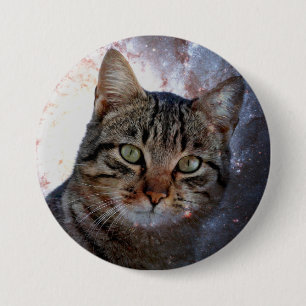 Space Cat 3 Inch Round Button