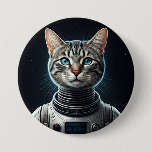 Space Cat 3 Inch Round Button