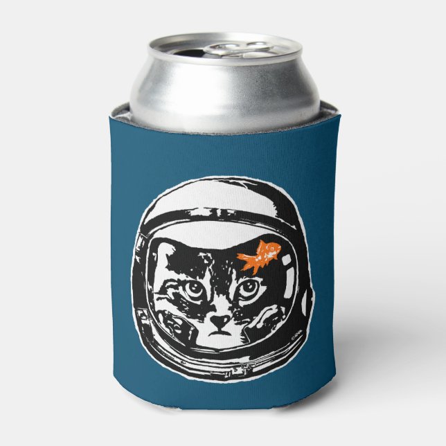 Space cat and the goldfish can cooler (Can Front)