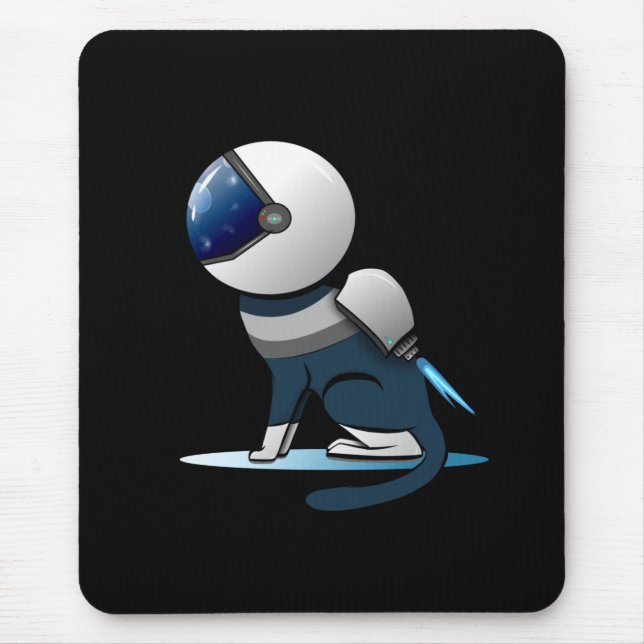 Space Cat Astronaut Flying    Mouse Pad (Front)