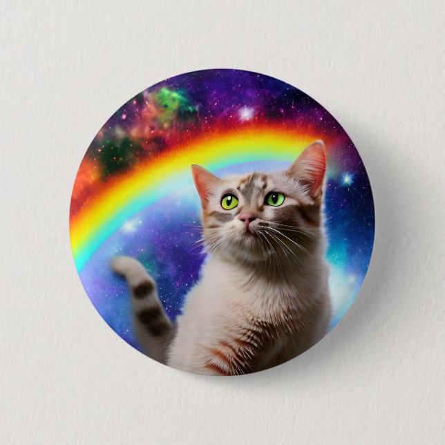 Space Cat Badge 2 Inch Round Button (Front)