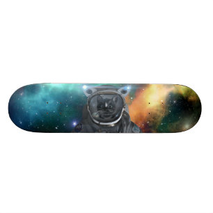 Space Cat - Colour Nebula - Skateboard