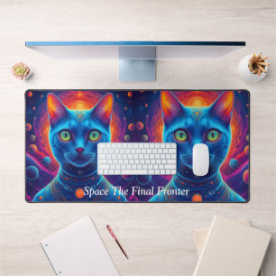 Space Cat Cosmic Feline  Desk Mat