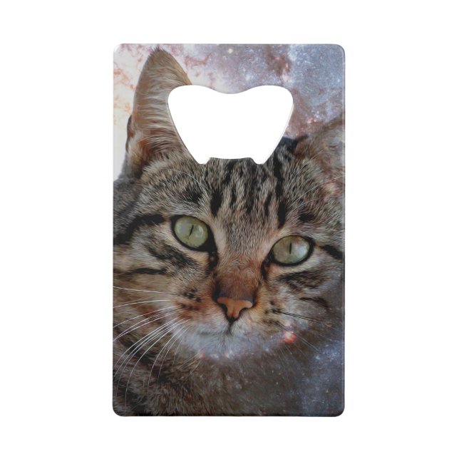 Space Cat Credit Card Bottle Opener (Front)