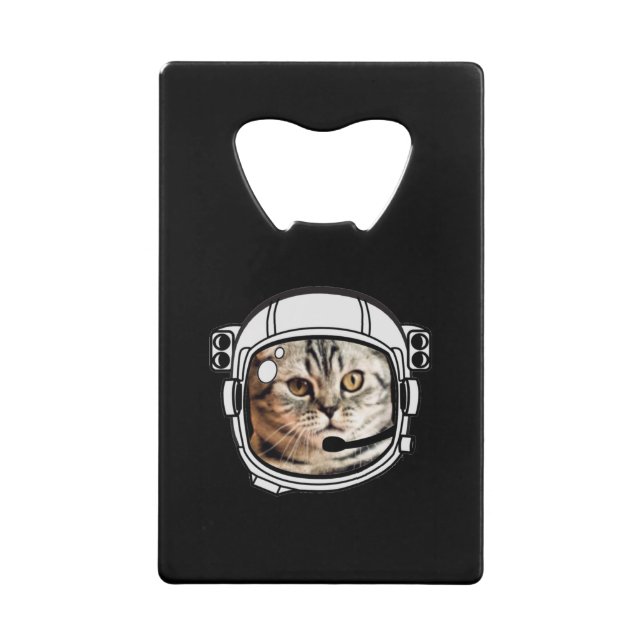 Space Cat Credit Card Bottle Opener (Front)