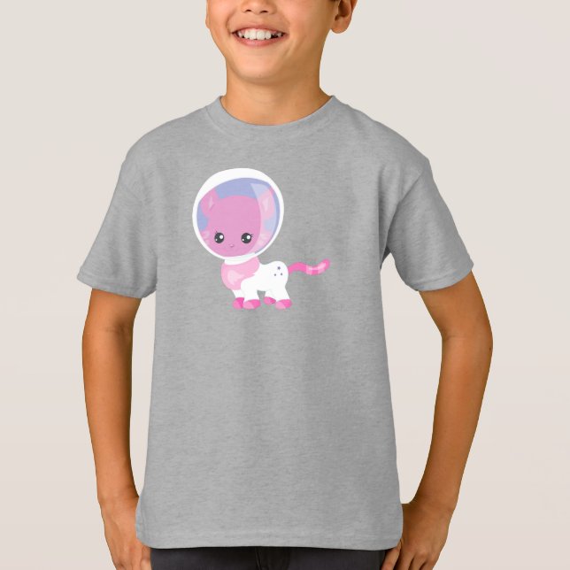 Space Cat, Cute Cat, Cosmonaut, Astronaut, Space T-Shirt (Front)