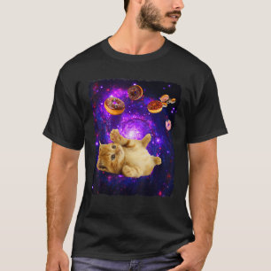 Space Cat Doughnu Super Flying Kitty Galaxy T-Shirt