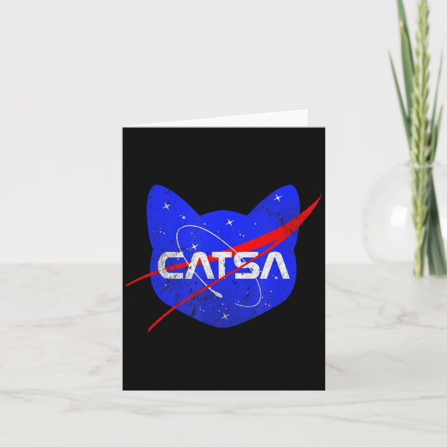 Space Cat Funny Universe Catsa  Card (Front)