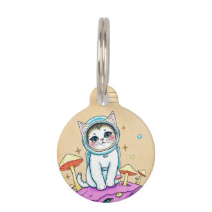 Space Cat Groove Pet ID Tag