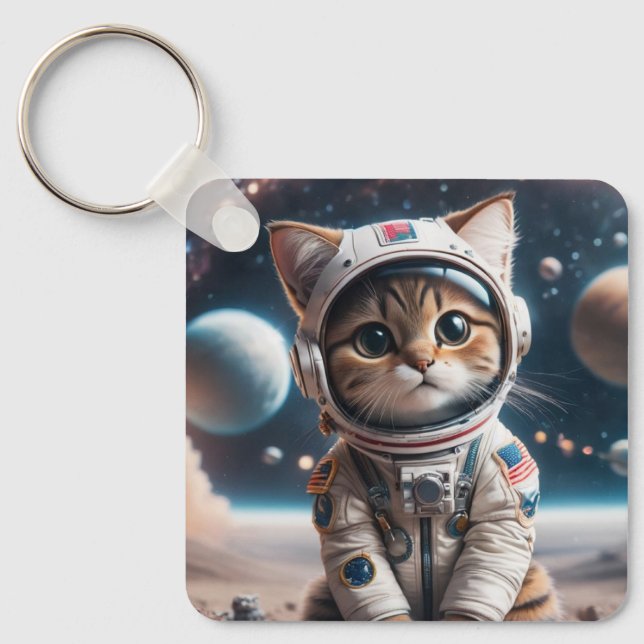 Space Cat Keychain  (Front)