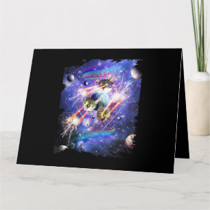 Space Cat Laser Eye Kittens Cats With Lasers Glass Card