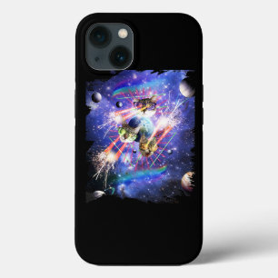 Space Cat Laser Eye Kittens Cats With Lasers Glass iPhone 13 Case