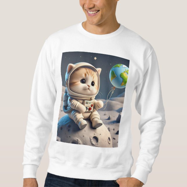 Space Cat 🚀🐱 | Moon Explorer Sweatshirt (Front)