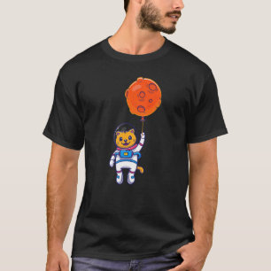 Space Cat Moon Planets Astronaut Space Balloons T-Shirt