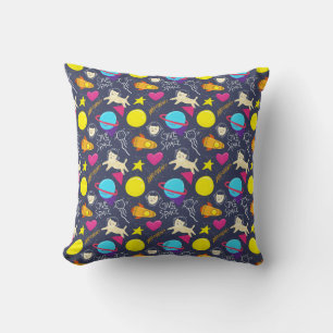 Space Cat Pattern Throw Pillow