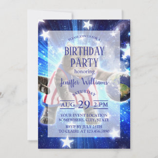 Space cat playing basketball                       invitation