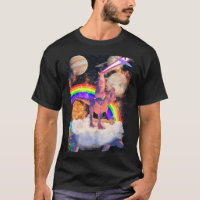 Space Cat riding Trex Turtle Planets Cosmic
