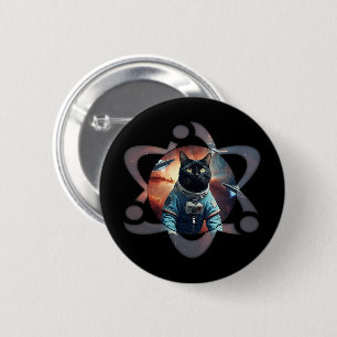 Space Cat Science 2 Inch Round Button