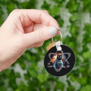 Space Cat Science Keychain