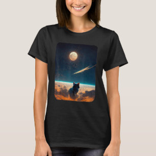Space Cat Shirt Cosmic Cute Cat in Space Aesthetic