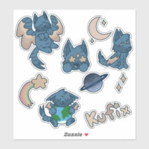 Space cat stickers