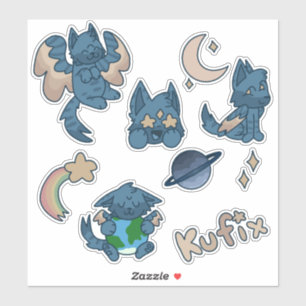 Space cat stickers