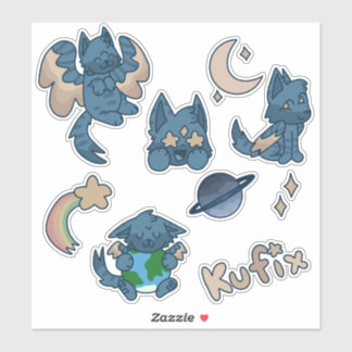 Space cat stickers