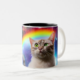 Space Cat Two-Tone Coffee Mug