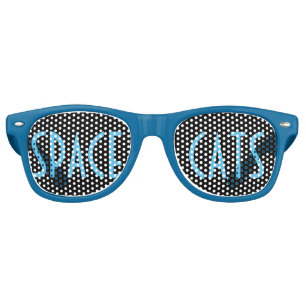 Space Cats (blue) Retro Sunglasses