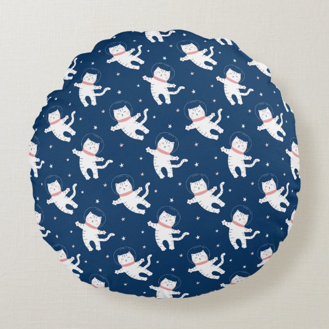 Space Cats Coussin rond (Devant)