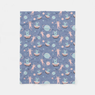 Space Cats Fleece Blanket