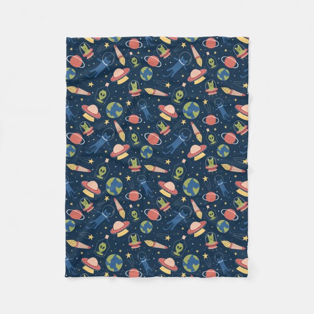 Space Cats Fleece Blanket (Front)