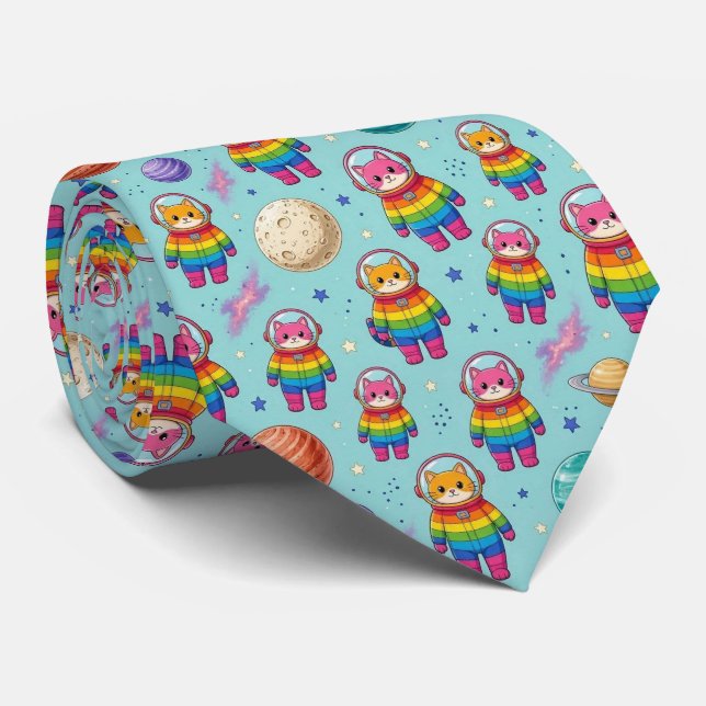Space Cats Intergalactic Planets Solar System Tie (Rolled)