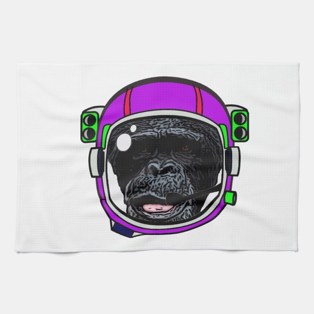 Space Chimp Kitchen Towel (Horizontal)