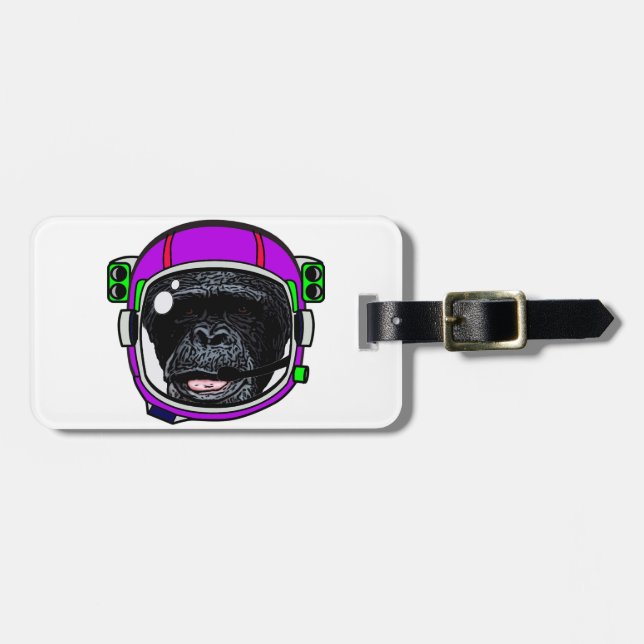 Space Chimp Luggage Tag (Front Horizontal)