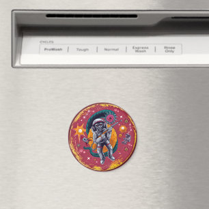 Space Chimp - Retro Sci-Fi Astronaut Magnet