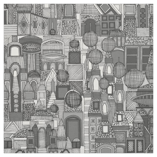 space city mono bw fabric (Swatch)