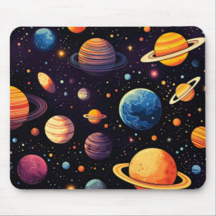 Space Colourful Planets Mouse Pad