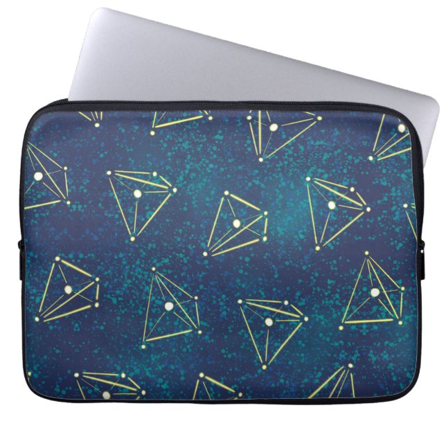 Space Constellations Geometric Astronomy Geek Laptop Sleeve (Front)