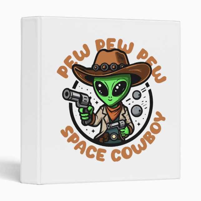 Space Cowboy Funny Alien Binder (Front/Spine)