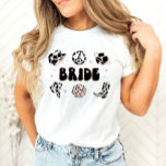 Space Cowgirl Bachelorette Bride Shirt<br><div class="desc">This is a disco cowgirl themed "bride" shirt. Edit ALL colours to make this space cowgirl bride shirt fit your event needs   personal style. Select "personalize further" from the menu options to make these changes :)</div>